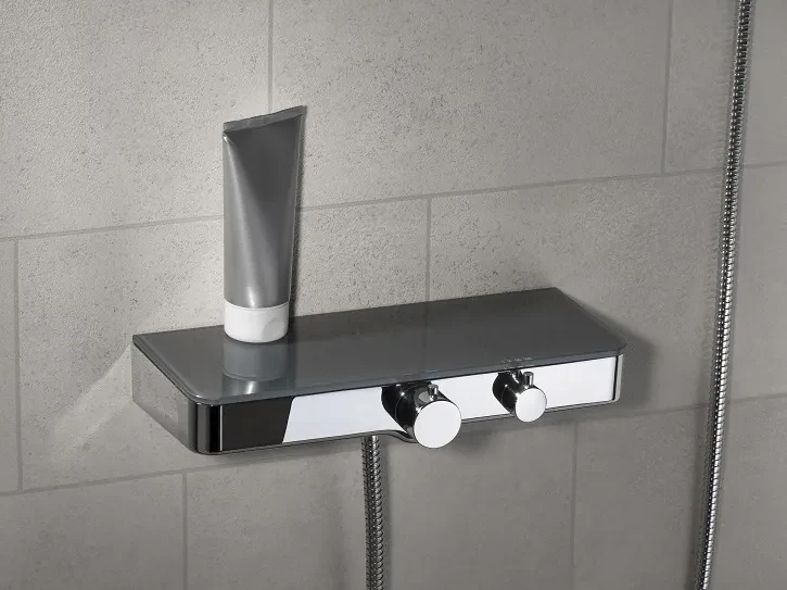 Schutte Ocean thermostatische douchekraan met planchet chroom/antraciet