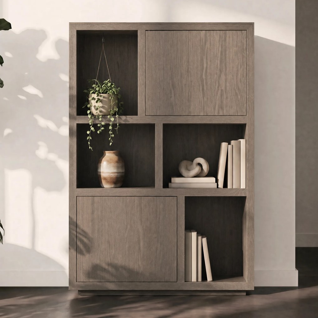 Moderne Kast Van Bruin Eiken - 120x42x170cm.