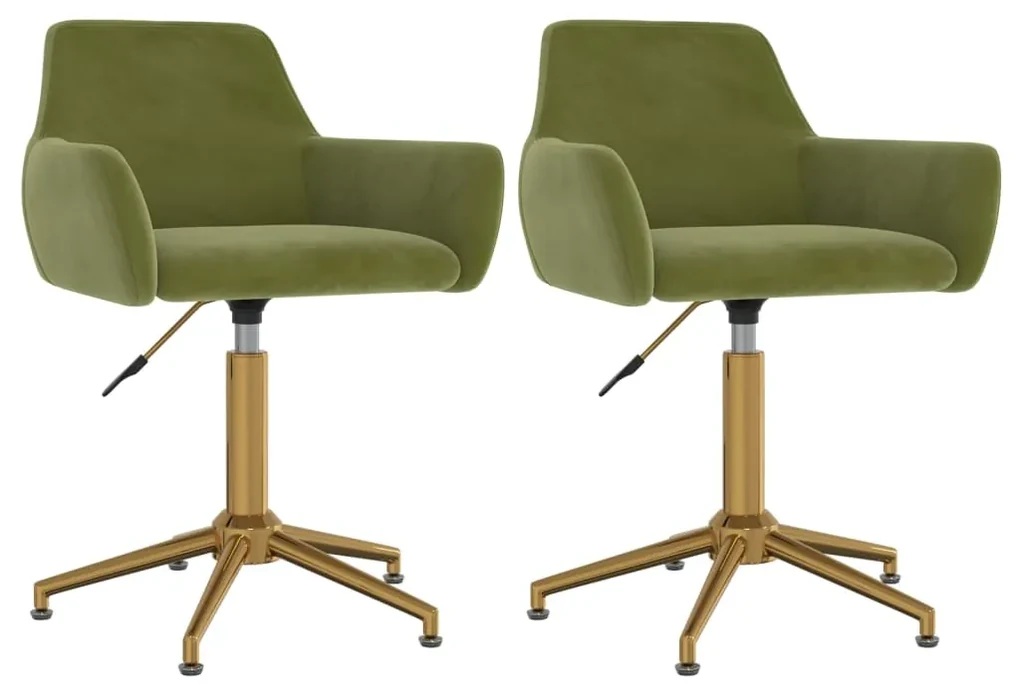 vidaXL Eetkamerstoelen draaibaar 2 st fluweel lichtgroen