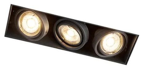 Moderne smart inbouwspot zwart trimless incl. 3 GU10 Wifi - Oneon 3