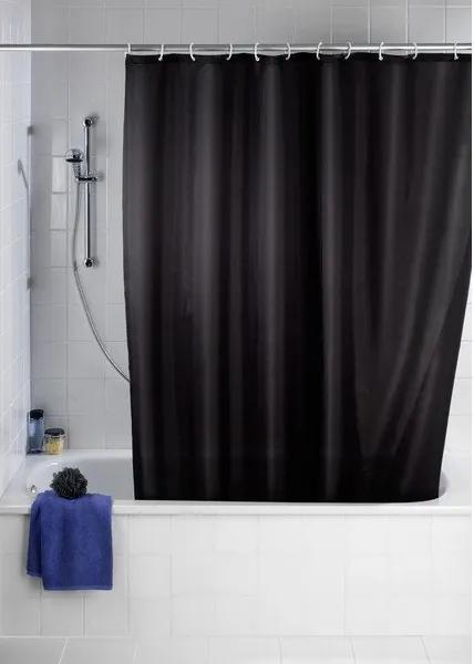 Wenko Douchegordijn polyester 180x200cm 100% polyester met anti schimmel behandeling zwart 20043100