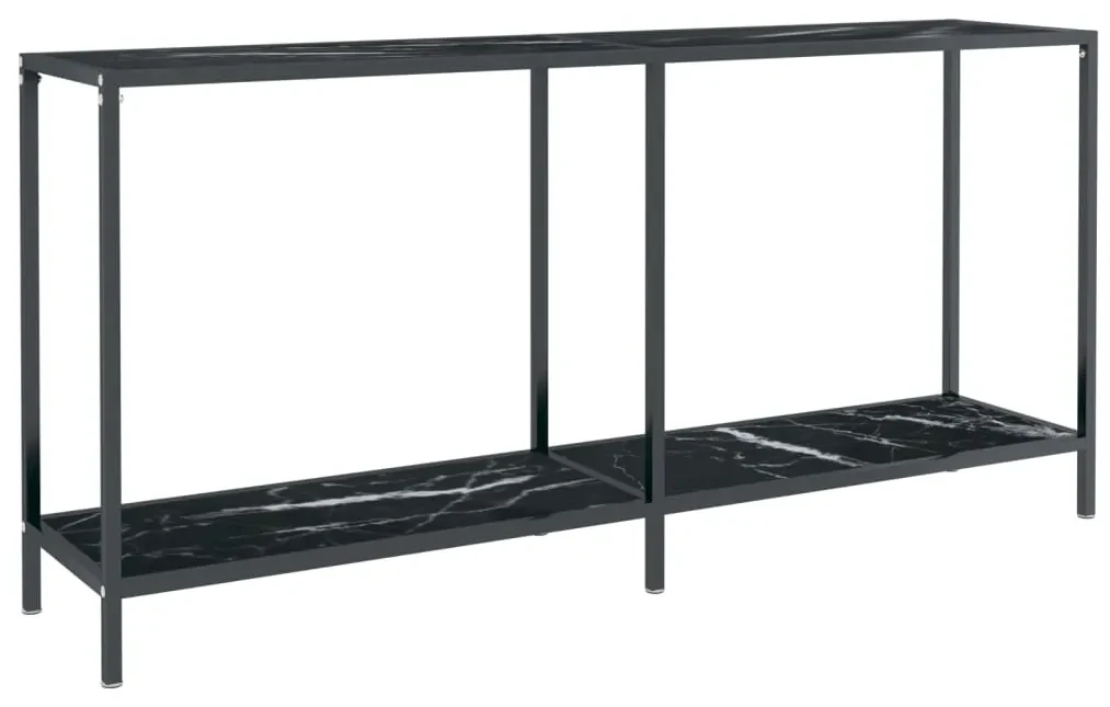 vidaXL Wandtafel 160x35x75,5 cm gehard glas zwart