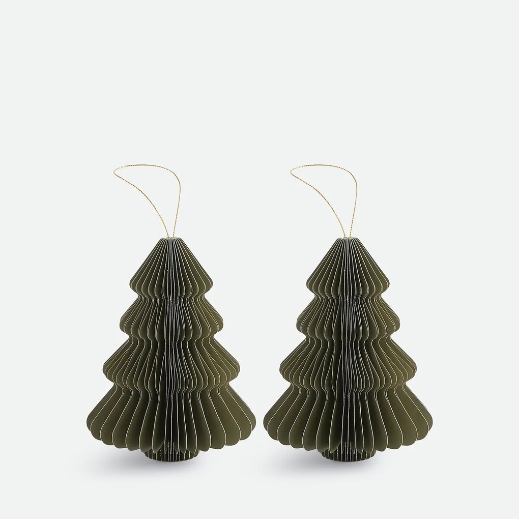 Set van 2 opvouwbare kerstbomen, hoogte 15 cm, CASPAR