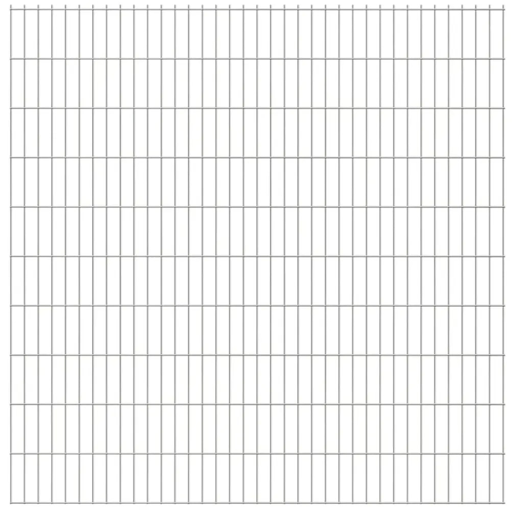 vidaXL Dubbelstaafmat 2,008x2,03 m zilverkleurig