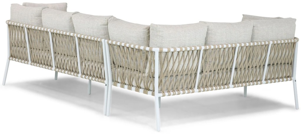 Dining Loungeset 7 personen Aluminium/rope Wit  Lifestyle Garden Furniture Boretti