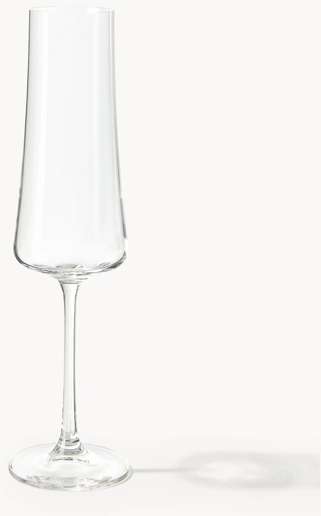 Kristalglazen champagneglazen Gwenda, 6-delig