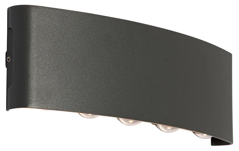 Buiten wandlamp donkergrijs incl. LED 10-lichts IP54 - Silly