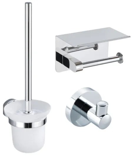 Fortifura Calvi Toiletset- toiletrolhouder- toiletborstel - handoekhaak - chroom SW639922/SW639924/SW1183056