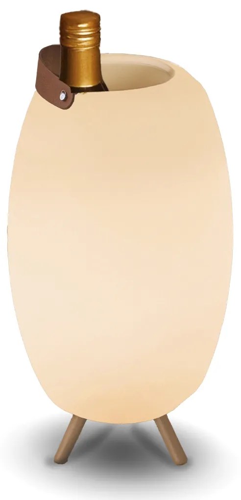 Buitenlamp Vloerlamp wit 40,5cm incl. LED en speaker dimbaar RGB IP44 met afstandsbediening - Apolo IP44 Buitenverlichting ovaal