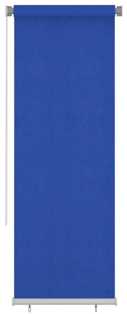 vidaXL Rolgordijn voor buiten 80x230 cm HDPE blauw