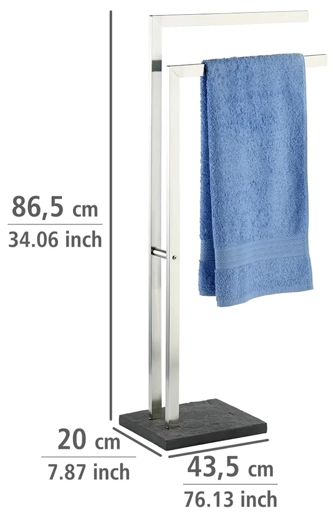 Wenko Slate Rock handdoekhouder 2 armen RVS