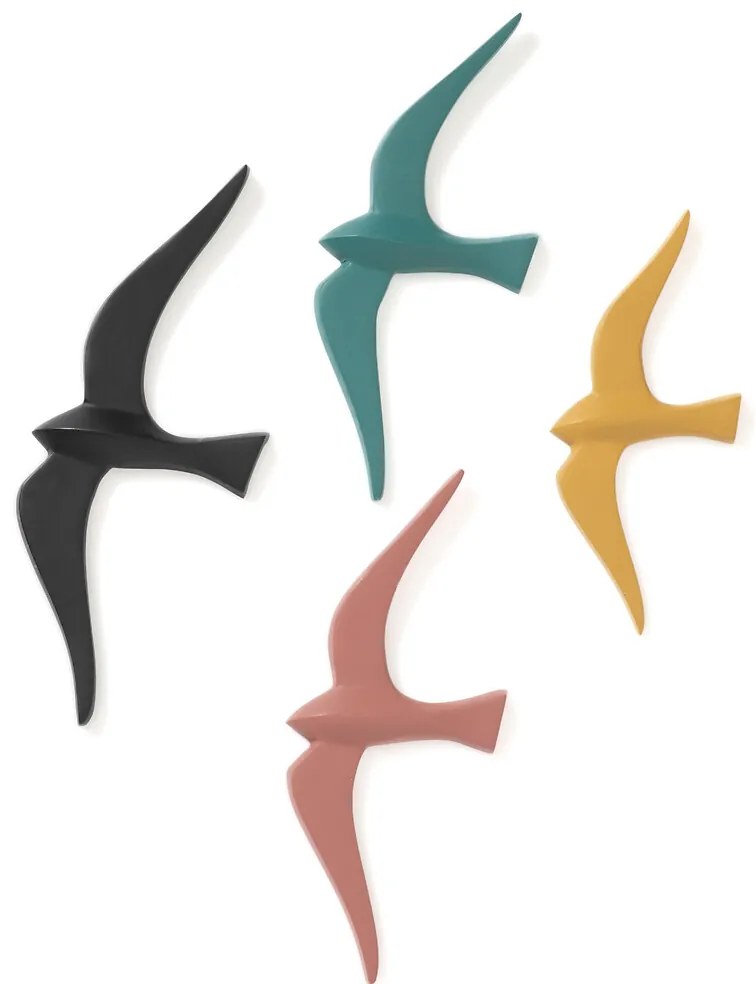 Set van 3 decoratieve vogels voor aan de wand, Tuga