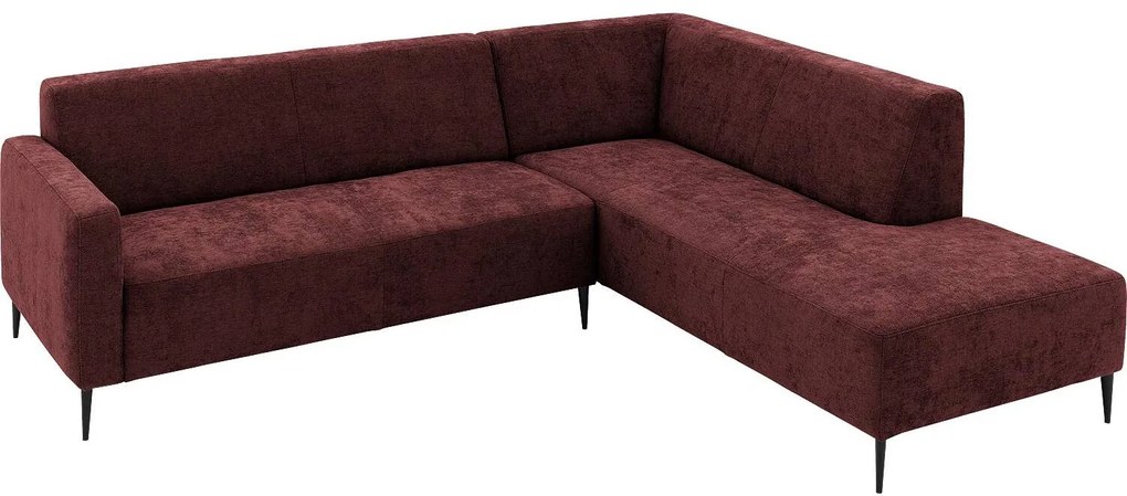 Goossens Zitmeubel Key West rood, stof, 2,5-zits, modern design met ligelement rechts