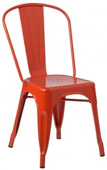 Set Van 4 Stapelbare Stoelen In Staal Lix Roodachtig Oranje - Sklum
