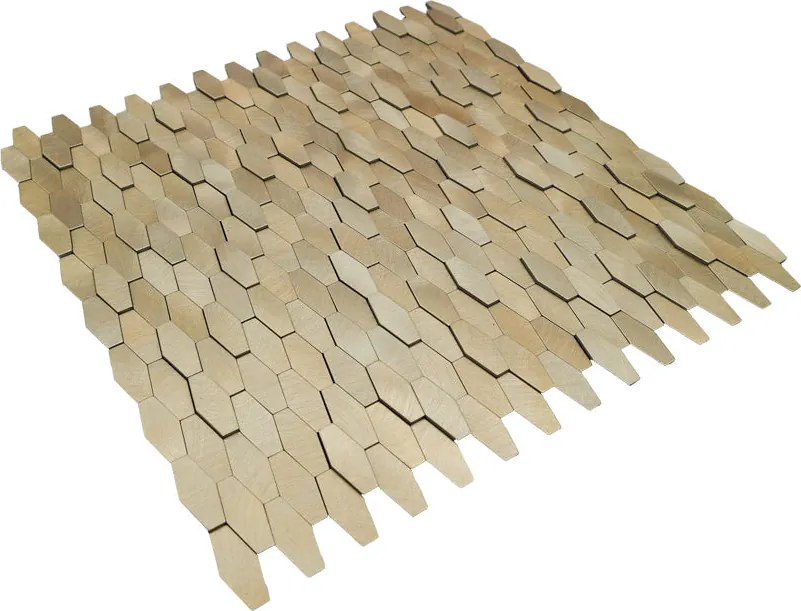 Zelfklevende Mozaïektegels Metaal | Picket 3D Goud | 31×30 cm | Keuken, Bad & WC