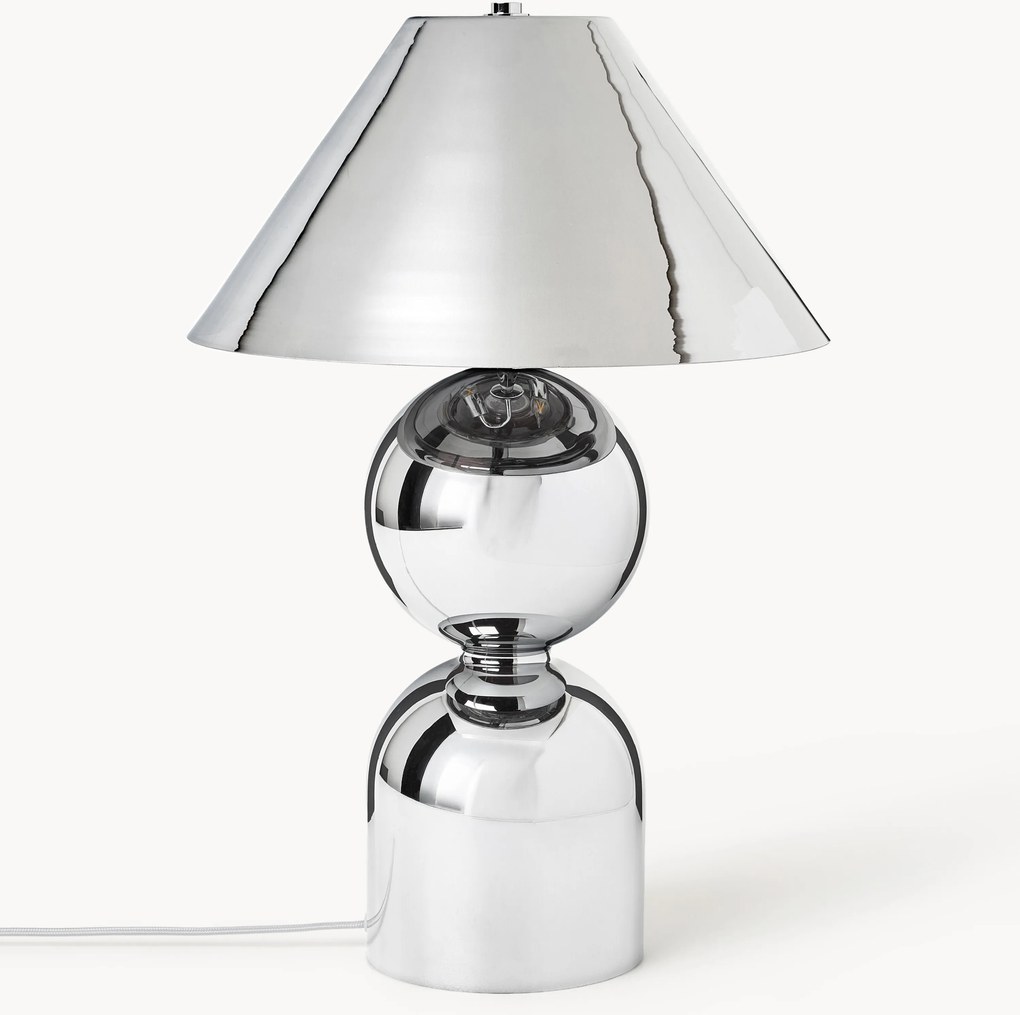 Grote tafellamp Danielle van spiegelend glas met verstelbare lampenkap
