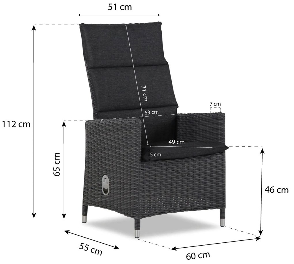 Tuinset 6 personen 260 cm Wicker Grijs Garden Collections Madera/Trente