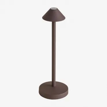 Draadloze Led-buiten Tafellamp Van Ijzer Emilija Bruin – Koffie - Sklum