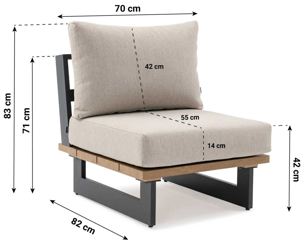 Hoek loungeset 6 personen Aluminium Grijs Lifestyle Garden Furniture Azzurro