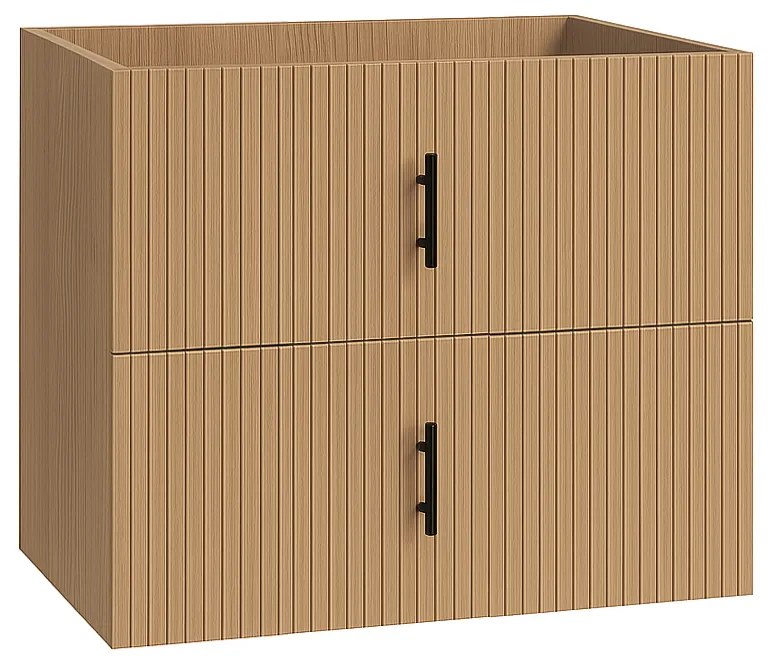 Muebles Raya onderkast ribbelfront 60cm met 2 softclose lades warm eiken
