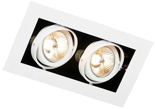 Set van 6 Moderne inbouwspot wit 2-lichts verstelbaar - Oneon 70 GU10 Binnenverlichting Lamp