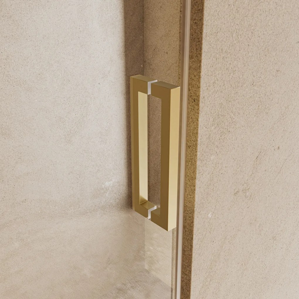 Saniclear Modern Brass douchecabine 100x80 met 80cm deur geborsteld messing