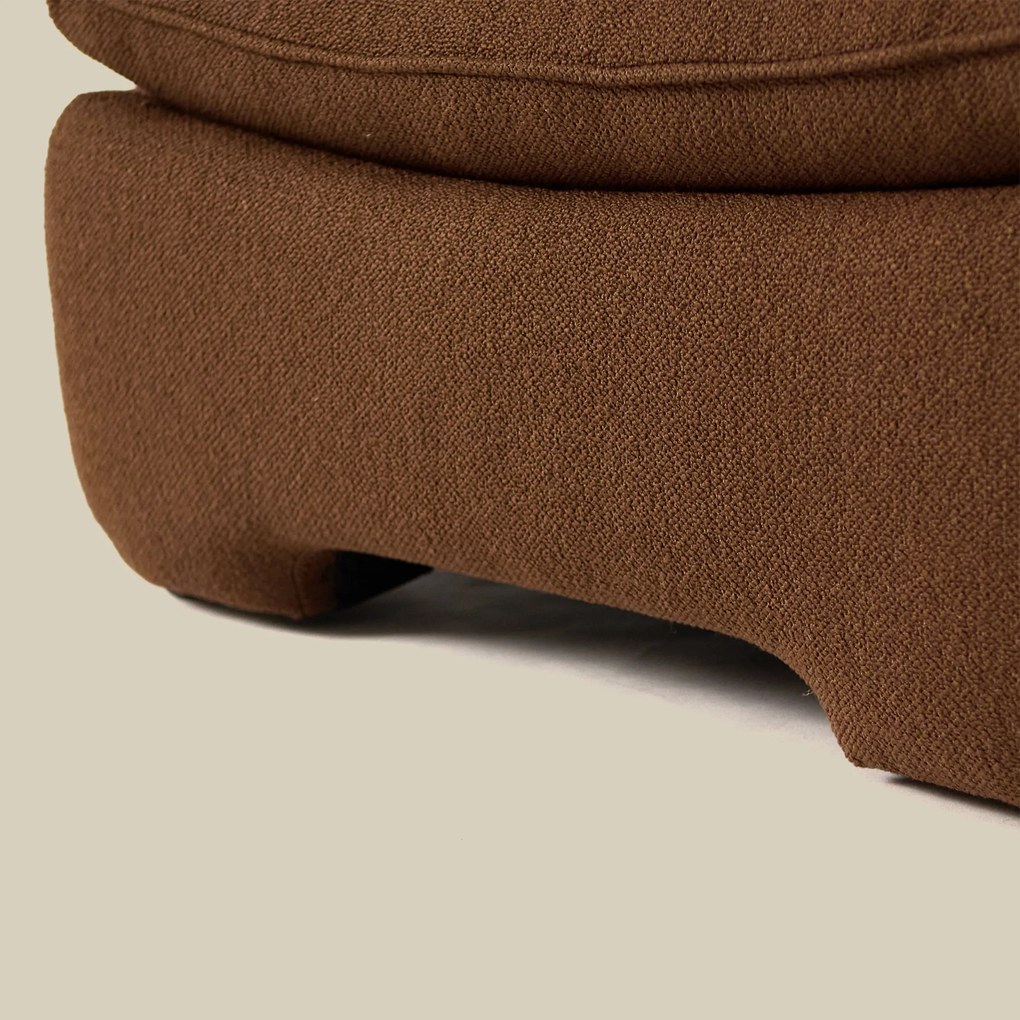 Retro Fauteuil Bruin Boucle Stof