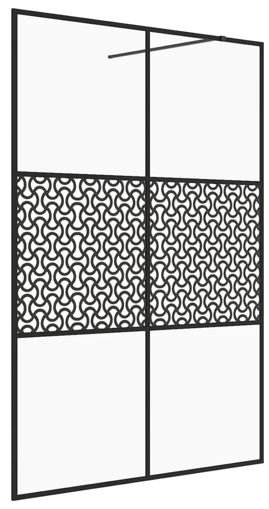 vidaXL Inloopdouchewand 140x195 cm ESG-glas transparant en zwart