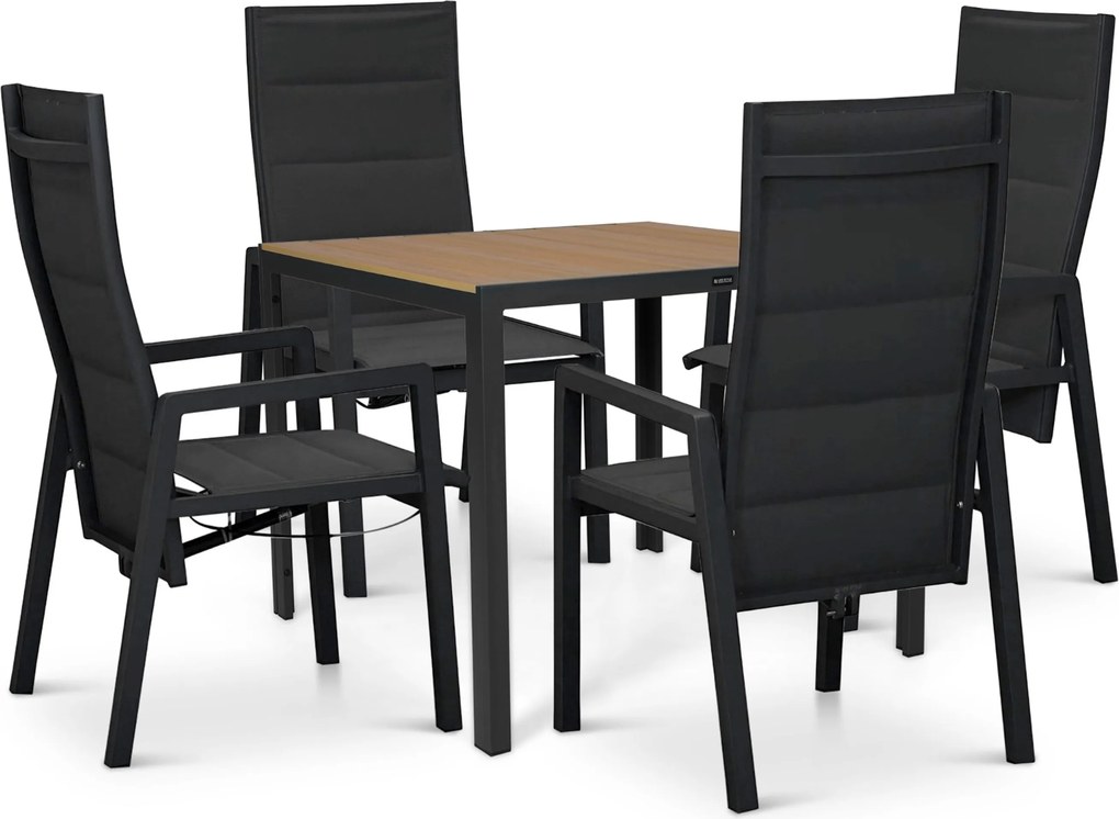 Tuinset 4 personen 909 cm Aluminium Grijs Lifestyle Garden Furniture Essence/Creta