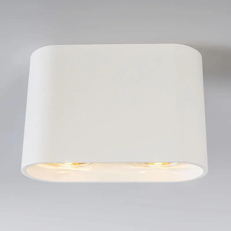 Moderne Spot / Opbouwspot / Plafondspot wit - Ronda duo Design, Modern GU10 ovaal Binnenverlichting Lamp