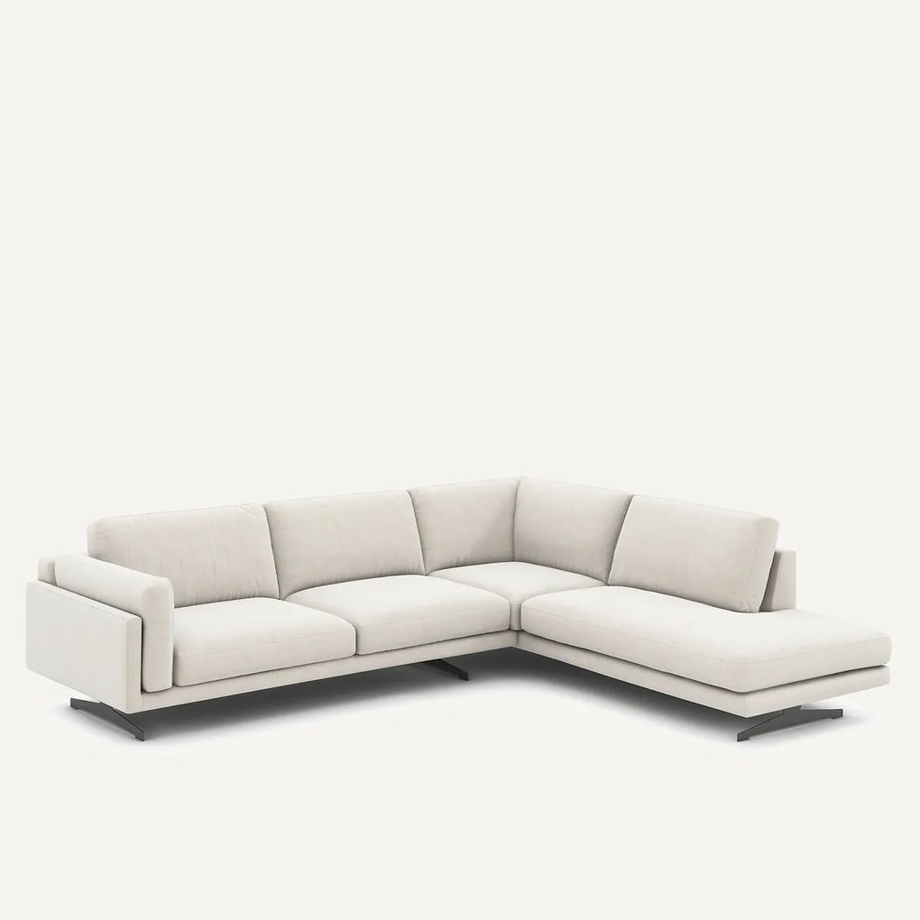 Chenille fluwelen hoekbank met longchair, César