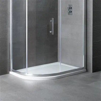 Eastbrook Volente douchebak 120x70cm links kwartrond composiet wit