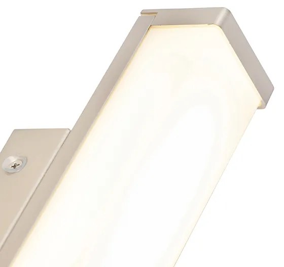 Badkamer wandlamp staal 32 cm incl. LED IP44 - Cascada