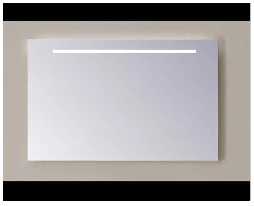 Sanicare Q-mirrors spiegel zonder omlijsting / PP geslepen 100 cm. 1 x horizontale strook met cold white leds
