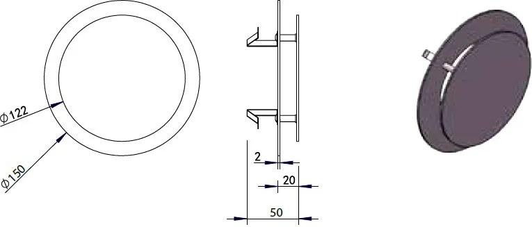Hotbath &More rond ventilatierooster met klemmen wit mat