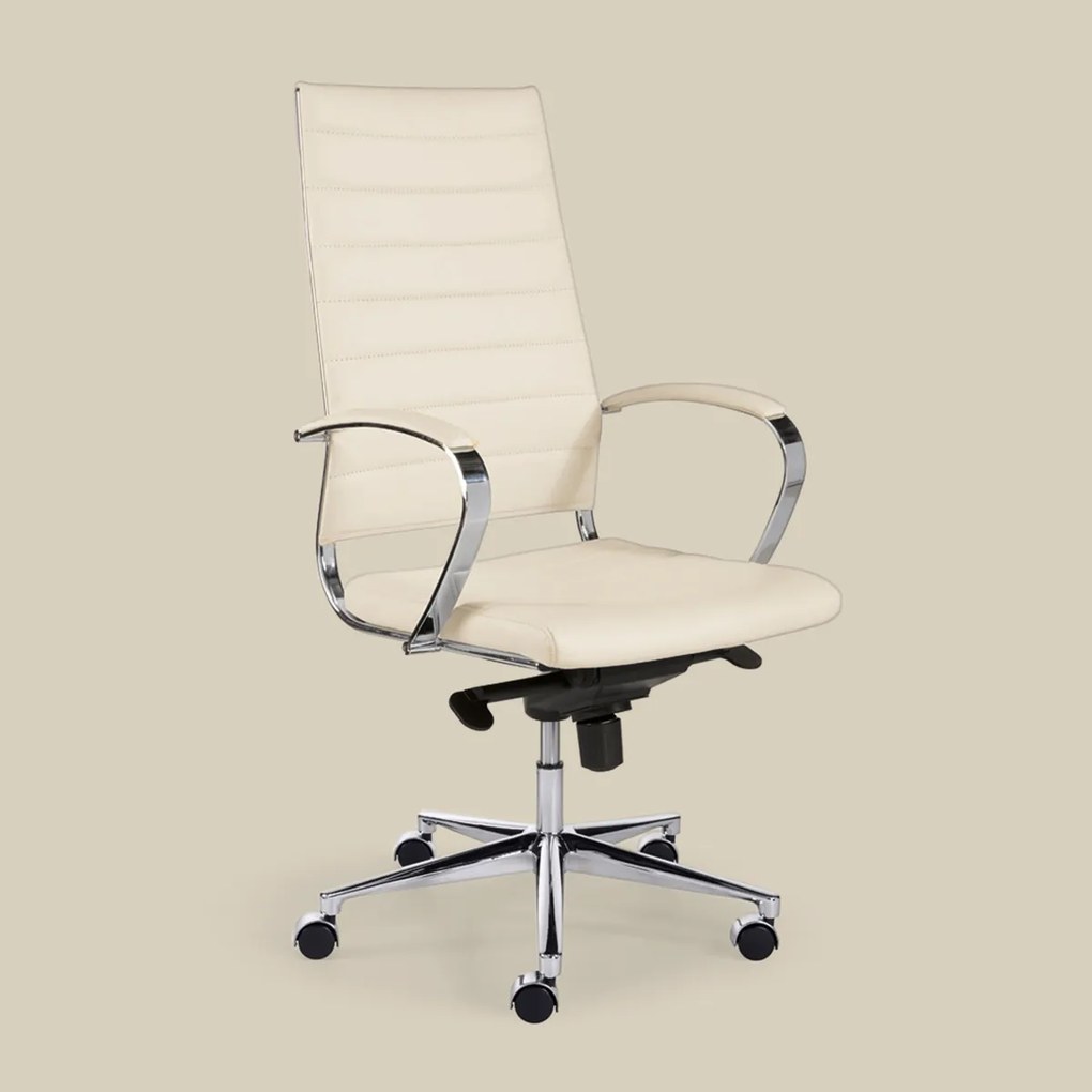 Design Bureaustoel Van Wit PU-leder