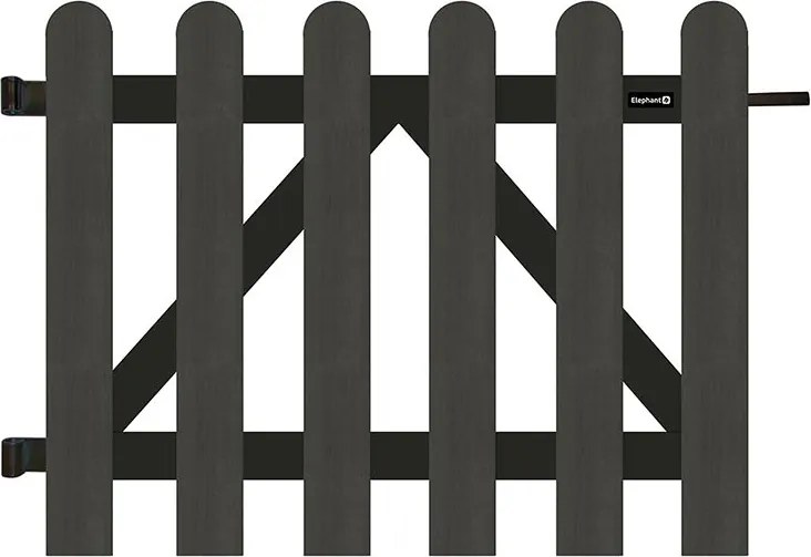 Tuinhek poort composiet Classic antraciet met antraciet aluminium frame (100 x 80 cm) incl. beslag