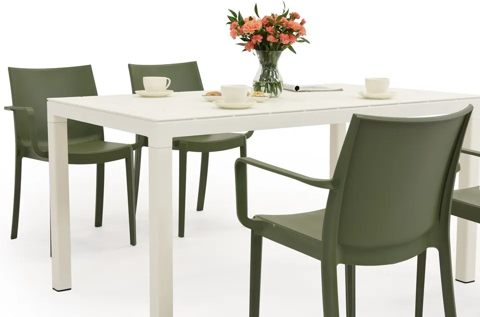 King/Victoria tuinset wit en groen voor 4 personen Bica