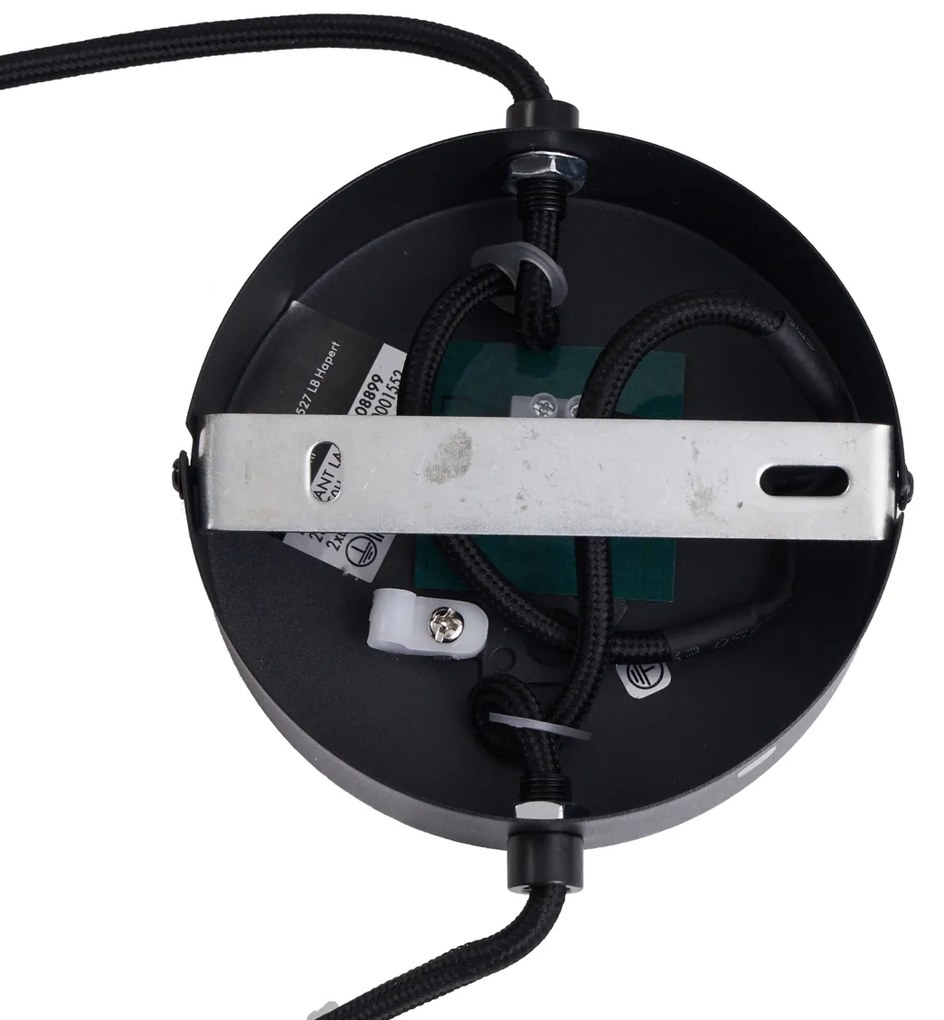 Japandi hanglamp zwart met bamboe 2-lichts - Kea