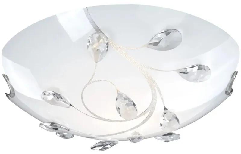 Plafondlamp BURGUNDY glas mat nikkel 40404-1