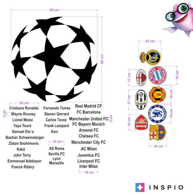 INSPIO Muursticker - Voetbalwereld