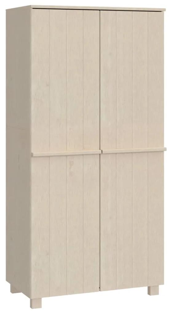vidaXL Kledingkast 89x50x180 cm massief grenenhout honingbruin