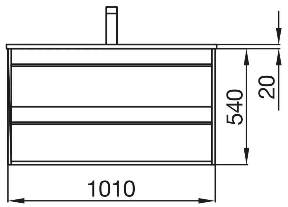 Muebles Resh badkamermeubel eiken 100cm met zwarte wastafel en kraangat