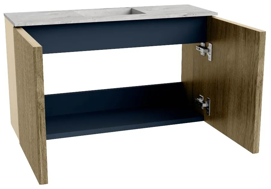 Mondiaz Joya DLux 70cm toiletmeubel dusk met wastafel faye midden zonder kraangat glace