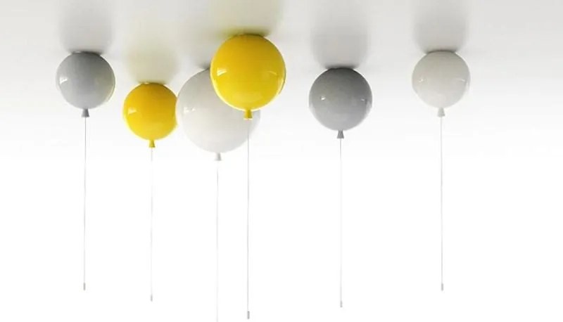 Brokis - Plafondlamp Memory Geel glanzend / Zilver Glas