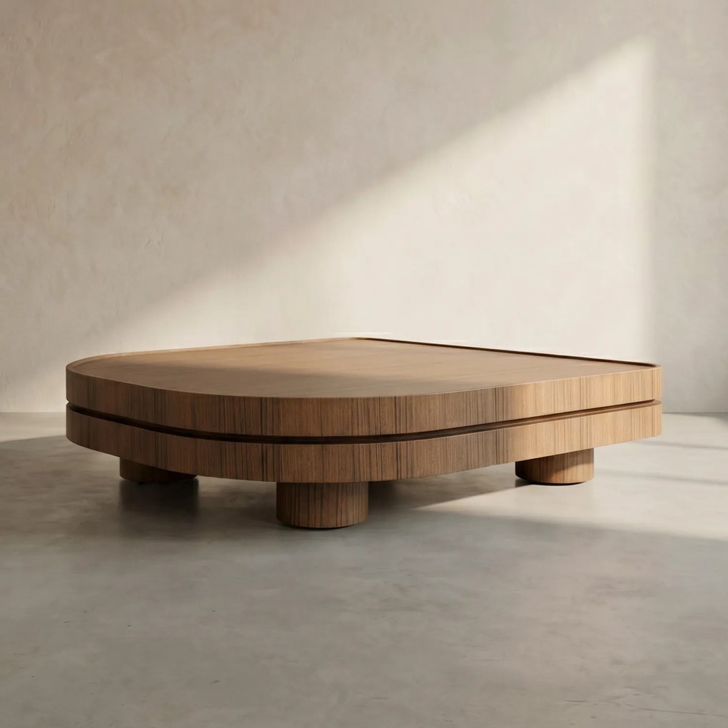 Design Salontafel Walnoot - 122 X 122cm.