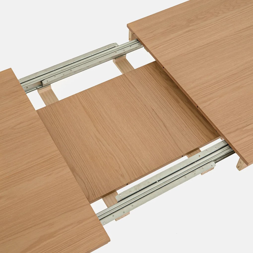 Uitschuifbare eettafel, eikenfineer, 6 tot 8 couverts, Talet