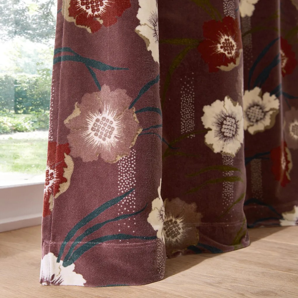 Fluwelen gordijn met verborgen lipjes, Mowan