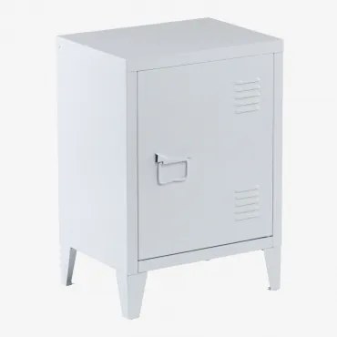 Pohpli Stalen Bijzettafel Met Kastje Gardenia Wit - Sklum