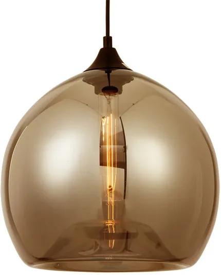 Amber Glazen Design Hanglamp, ?30x27cm, Zwart